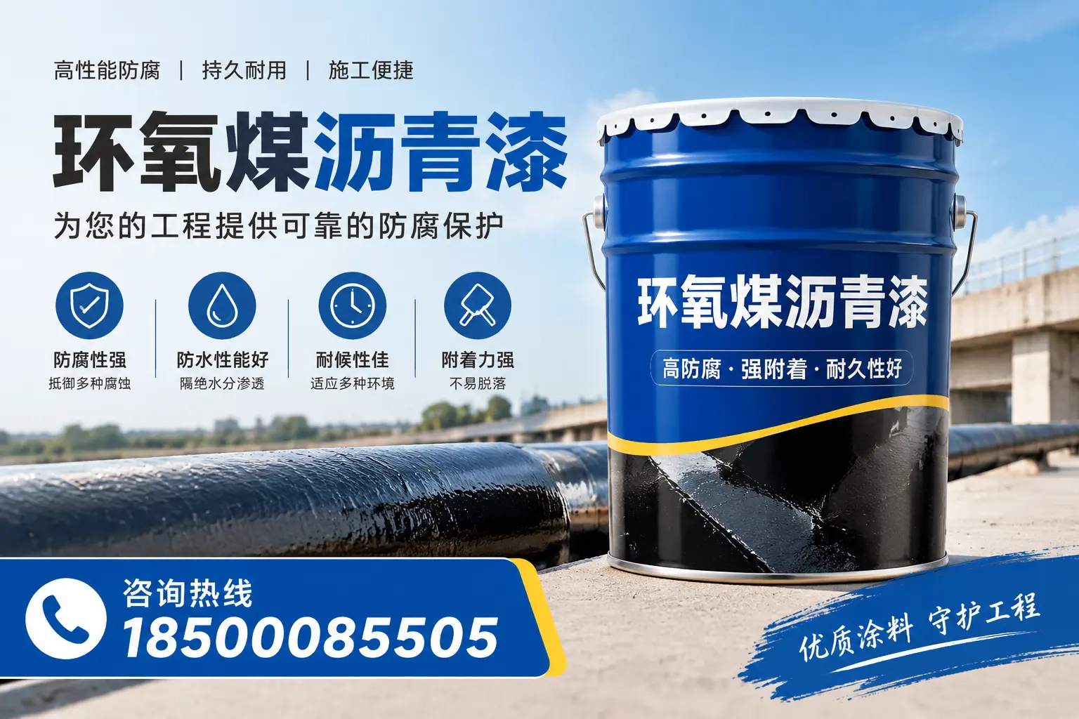 环氧煤沥青漆的成分解析，大庆用户了解施工材料